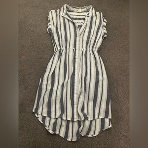 Blue and white striped dress. Never worn. Small